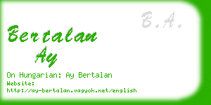 bertalan ay business card